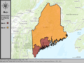 Carte des districts congressionnels du Maine de 1983 à 1992