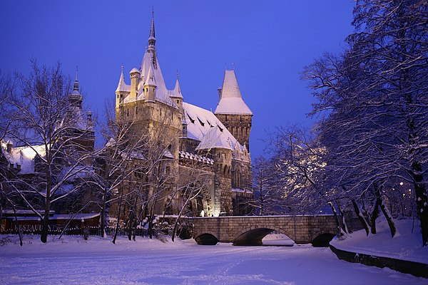 Vajdahunyad Castle in City Park, Budapest, Hungary. Author: Szvitek Péter, CC-BY 2.5.