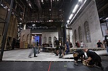 A theatre stage building in the backstage of Vienna State Opera Vienna - Vienna Opera Backstage - 9729.jpg