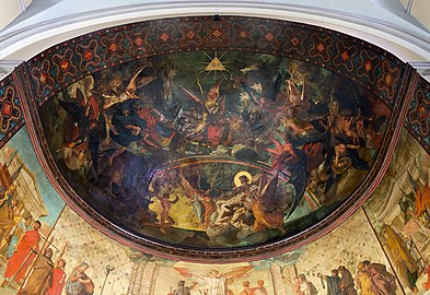 Combat des bons et des mauvais anges et Création de l’Homme (1862), Villemur-sur-Tarn, église Saint-Michel, plafond de l'abside.