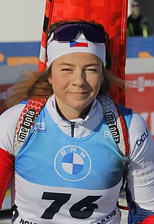 Tereza Vinklárková během světového poháru v Novém Městě na Moravě 2023