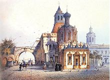Брама і царква Уладзімірскай Маці Божай. 1840-я гг.