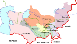トルキスタン総督府の位置