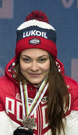 Anastasija Sedova Seefeldin MM-kilpailuissa 2019.
