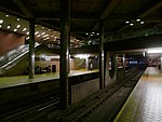 View from the northbound platform of the IND 21st Street-Queensbridge station, camera facing northbound in March 2019