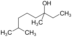 Strukturformel von 3,7-Dimethyloctan-3-ol