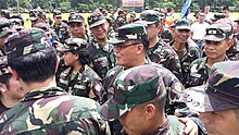 AFP Chief of Staff GEN Gregorio Pio P Catapang AFP shares a light moment with members of the Quezon City TAS Unit during the 35th NRW Celebrations at Camp Aguinaldo, QC.