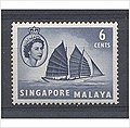 Image 221955 stamp with the portrait of Queen Elizabeth II (from History of Singapore)