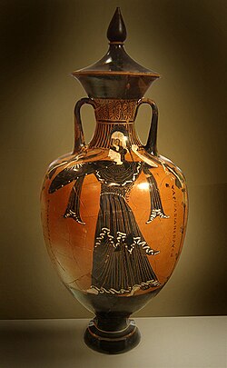 Amphora Yunani, menunjukkan dewi Athena.