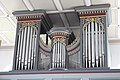 Prospekt der Walcker-Orgel der ev. Kirche zu Aßlar-Werdorf hinter Prospekt von Andreas Scheld aus der ersten Hälfte des 18. Jahrhunderts