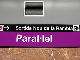 La station Paral·lel à Barcelone.
