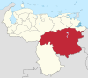 Bolívar állam fekvése Venezuelán belül