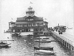 Designed by Charles Kivas Band (architect) the Britannia Boating Club House c 1906–5 on the pier.