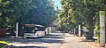 Busbahnhof Weimar mit der Katholischen Kirche im Hintergrund