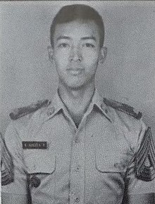 Perkasa as an officer cadet in the Indonesian Military Academy (Akmil), 1987 Cadet Andika Perkasa.jpg