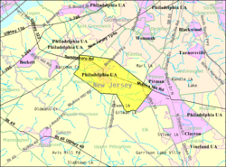 Census Bureau map of Harrison Township, New Jersey