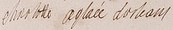 Firma de Carlota Aglaé de Orleans