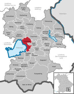 Läget för Chieming i Landkreis Traunstein