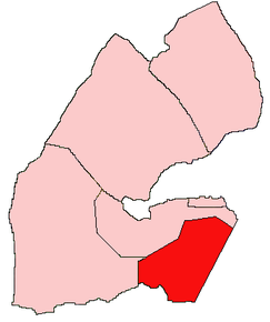 Harta regiunii Ali Sabieh în cadrul statului Djibouti