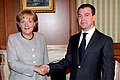Německá kancléřka Angela Merkelová a Dmitrij Medveděv (2008)