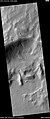 HiRISE image showing gullies. The scale bar is 500 meters. Picture taken under the HiWish program. Image from the Eridania quadrangle.