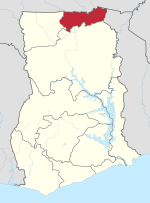 Location of Upper East Region in Ghana