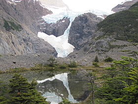Vue du front glaciaire en 2009.