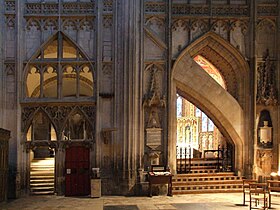 Traceries and blind traceries of Gloucester Cathedral