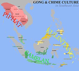 Regional map of Gamelan, Kulintang, and Piphat music culture in Southeast Asia Gong and Chime Culture Map.jpg