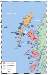 Mapa de les Hèbrides, que mostra The Minch