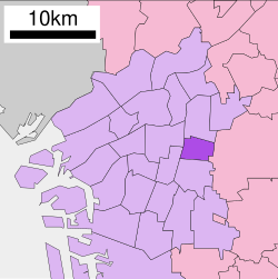 Location of Higashinari-ku in Osaka