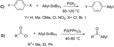 First reactions of organotin reagents