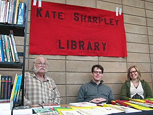 English: The Kate Sharpley Library booth at th...