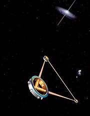 Artist's impression of the space-borne gravitational wave detector LISA LISA.jpg