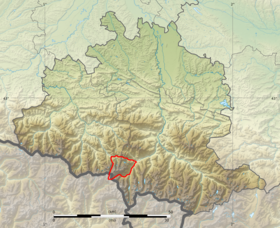 Limites du massif dans le département de l'Ariège.