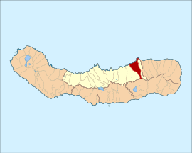 Location of the civil parish of Fenais da Ajuda within the municipality of Ribeira Grande