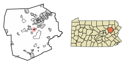 Location of Warrior Run in Luzerne County, Pennsylvania.