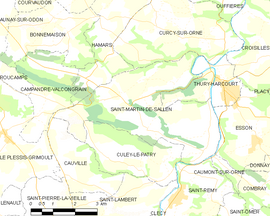 Mapa obce Saint-Martin-de-Sallen