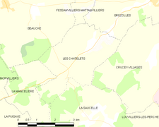 Carte des Châtelets et des communes limitrophes.
