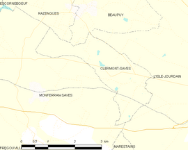 Mapa obce Clermont-Savès