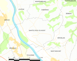 Mapa obce Sainte-Croix-du-Mont
