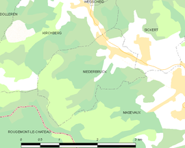 Mapa obce Niederbruck