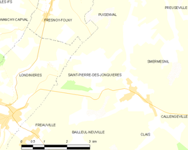 Mapa obce Saint-Pierre-des-Jonquières