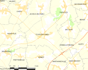 Poziția localității Tours-en-Vimeu
