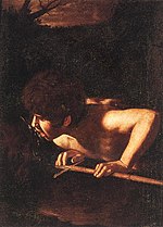Michelangelo Merisi da Caravaggio - St John la baptista ĉe la Puto - WGA04201.jpg