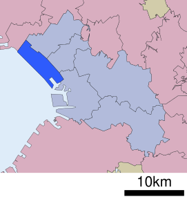 Lokasi Mihama di kota Chiba