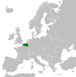 Location of Nazi-occupied Belgium and Northern France