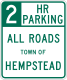 赫普斯戴德镇上所有道路，均可泊最多2小时／纽约州