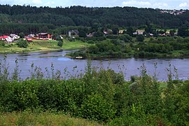 Confluence des rivières Nevėžis et Nemunas, vue depuis la colline de Pypliai.