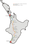 Map of North Island Main Trunk line.